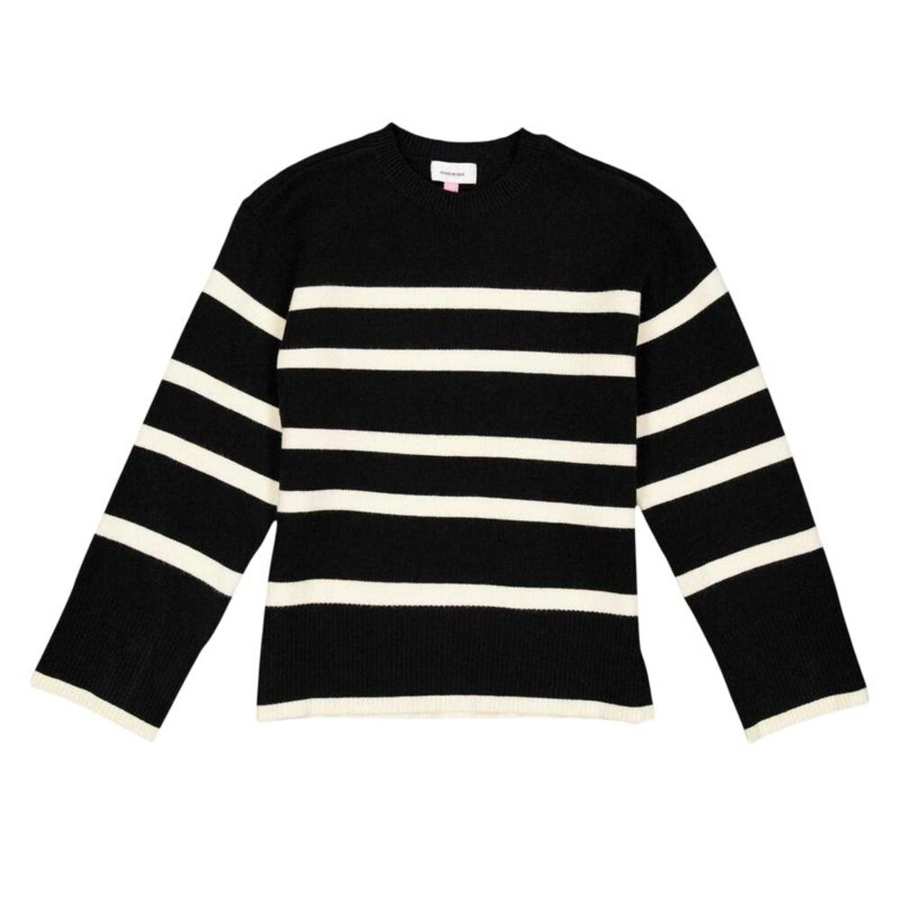 Vero Moda Childrens/Kids Saba Striped Relaxed Fit Sweater Top / Black/Birch